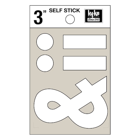 Hy-Ko 3In White Vinyl Symbols, 10PK A30537